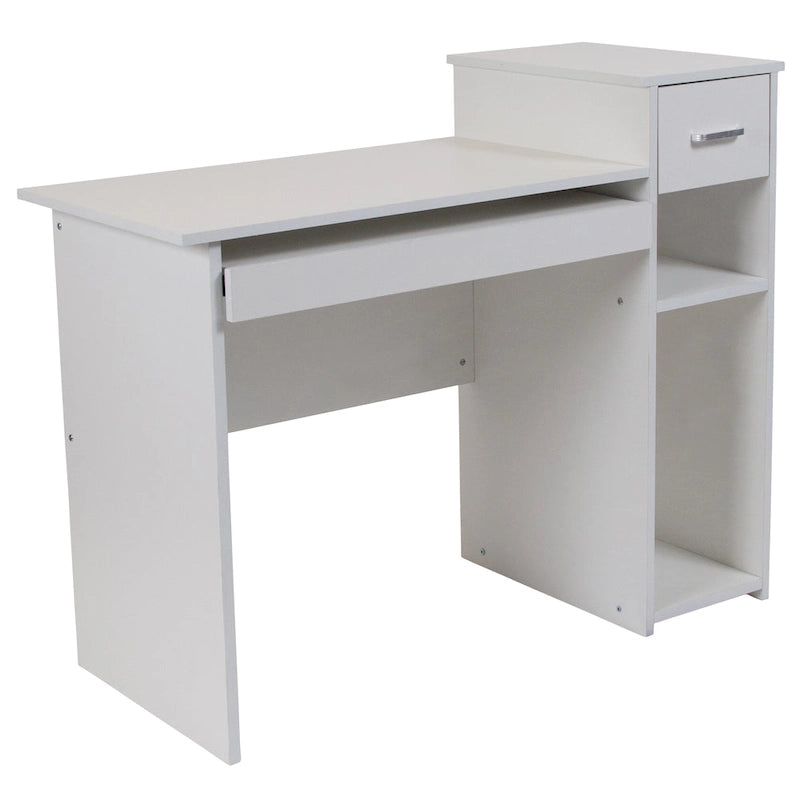 Bureau informatique avec étagères et tiroir