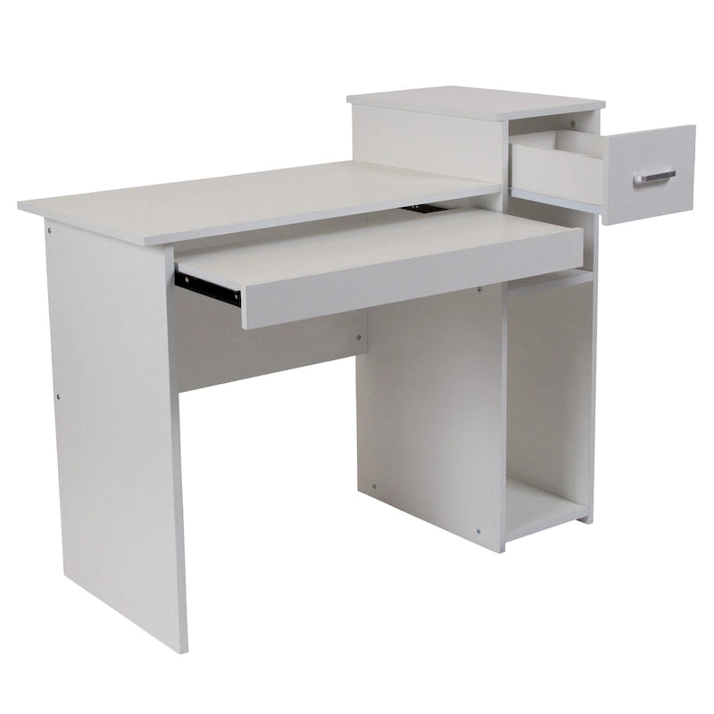 Bureau informatique avec étagères et tiroir
