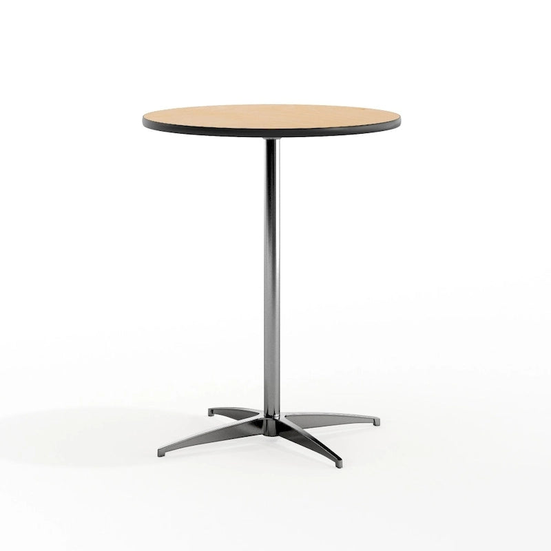 Table à cocktail ronde en bois de 24 po avec colonnes de 30 et 42 po