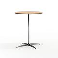 Table à cocktail ronde en bois de 24 po avec colonnes de 30 et 42 po