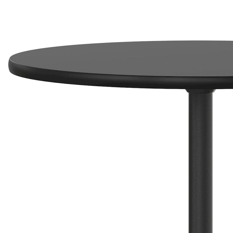 Table à cocktail ronde en bois de 24 po avec colonnes de 30 et 42 po