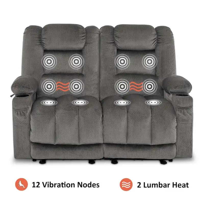 Canapé deux places relax électrique avec fonction chauffante et massante
