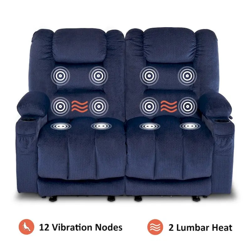 Canapé deux places relax électrique avec fonction chauffante et massante
