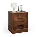 Table de chevet compacte en bois avec tiroirs de rangement