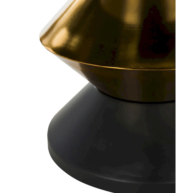 Table d'appoint avec plateau en pierre noire et or - 14.3 x 14.3 x 16 - 14 l. x 14 P. x 15 H.