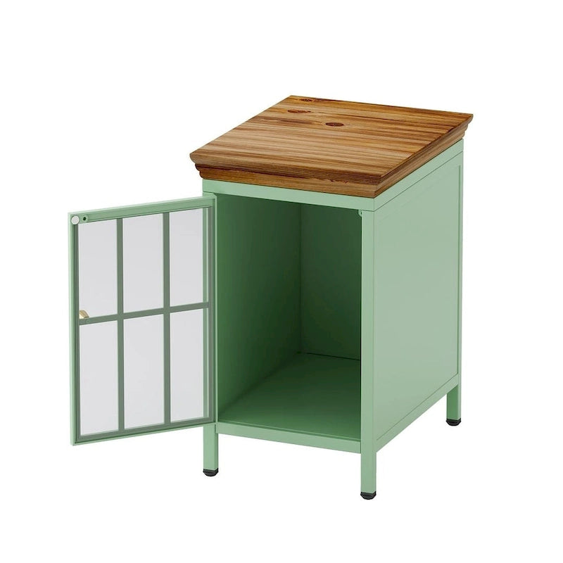 Table de chevet moderne avec meuble de rangement et plateau en bois massif