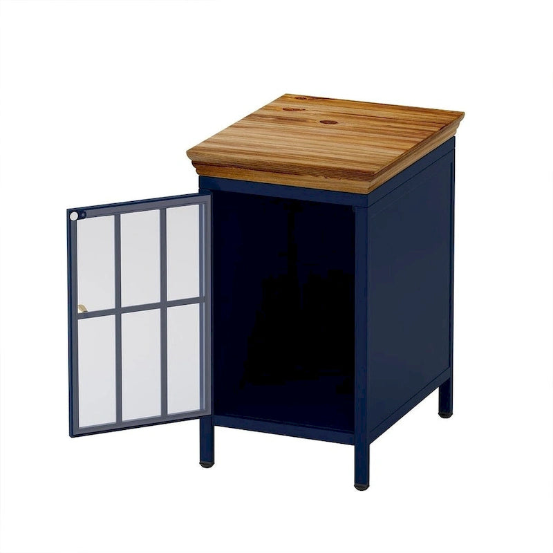 Table de chevet moderne avec meuble de rangement et plateau en bois massif