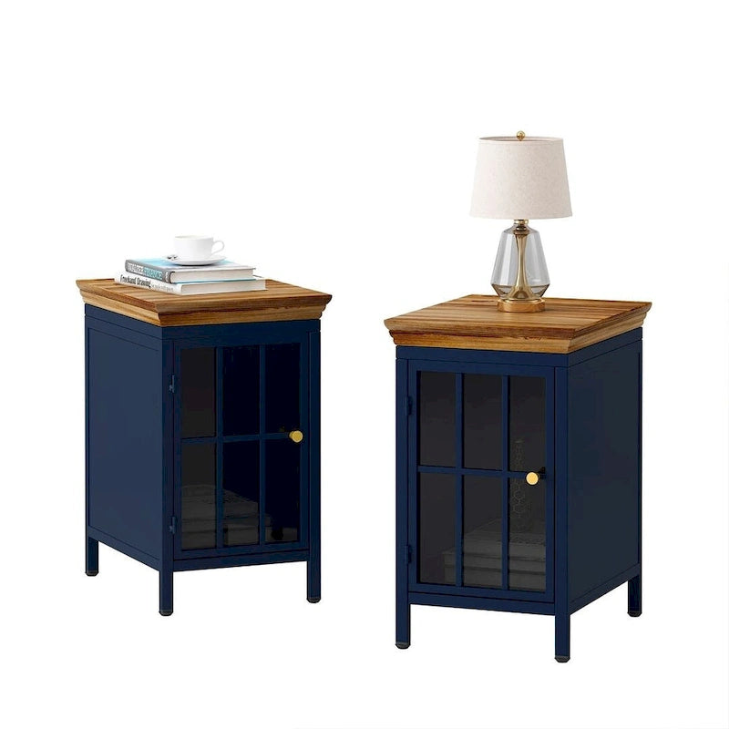 Table de chevet moderne avec meuble de rangement et plateau en bois massif