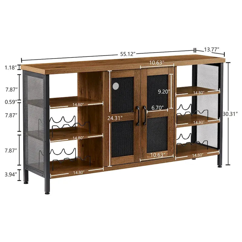 Buffet/meuble à vin de style industriel