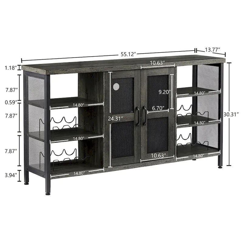 Buffet/meuble à vin de style industriel