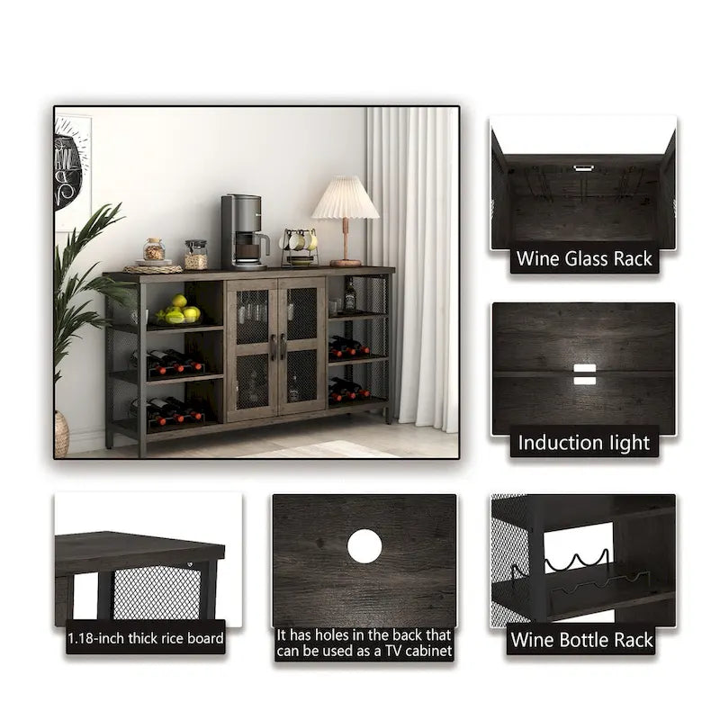 Buffet/meuble à vin de style industriel
