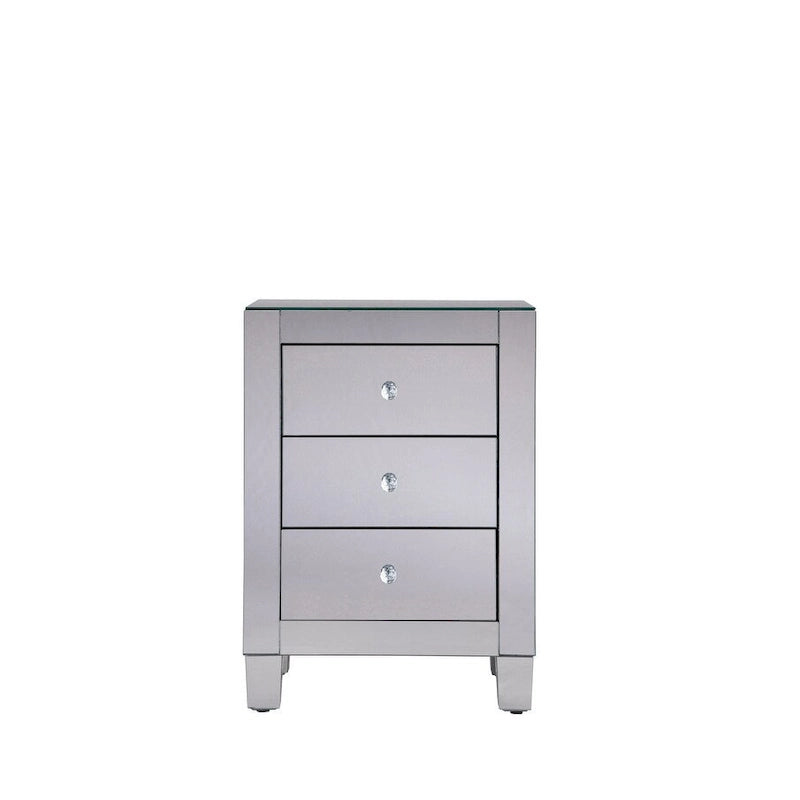 Elegant Lighting Contempo Clear Mirror 3 Drawer Cabinet
