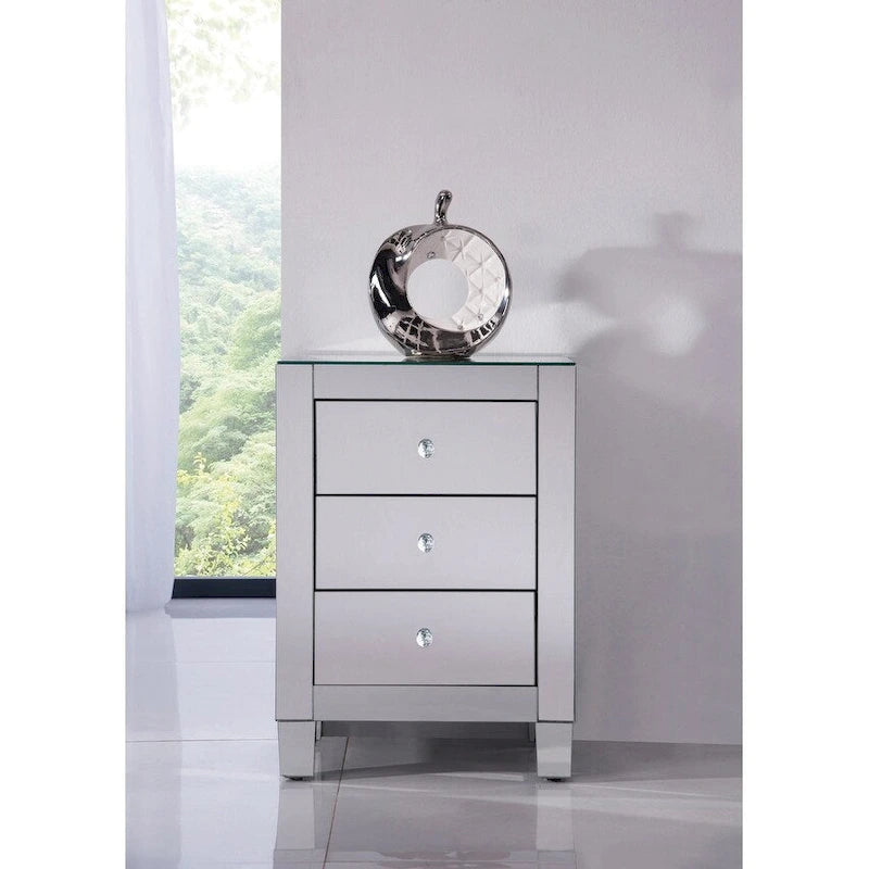 Meuble à 3 tiroirs miroir clair