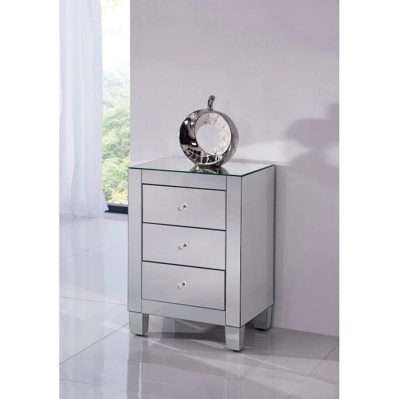 Meuble à 3 tiroirs miroir clair