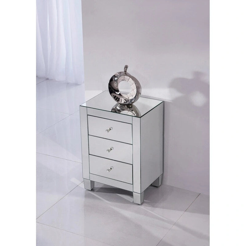 Meuble à 3 tiroirs miroir clair